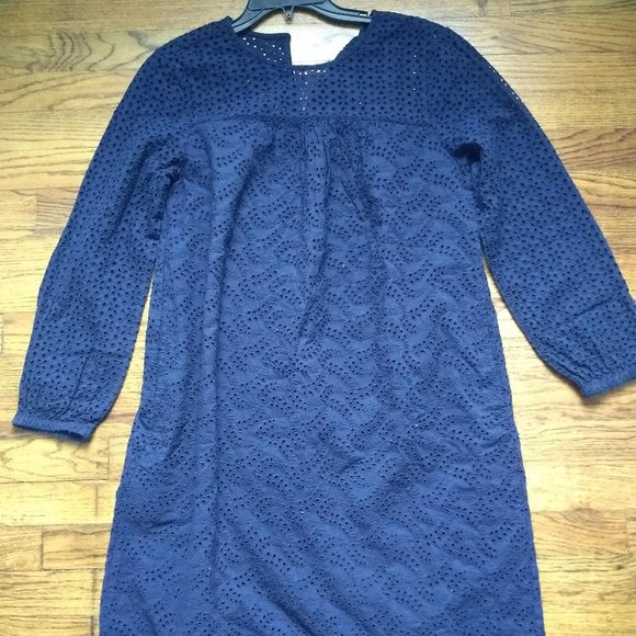 Navy GAP Eyelet Sheath dress Size M - Picture 3 of 4